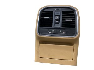 2015-2018 Porsche Macan Beige Console 3-Zone Temperature Control Panel and Vent Assembly - Rear (Used OEM)