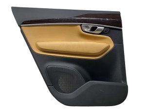 2016-2025 Volvo XC90 Tan Door Interior Trim Panel without Sunshade - Rear, Left (Driver) (Used OEM)