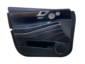 2021-2024 Genesis GV80 Black Door Interior Trim Panel with Premium Audio and Wood Grain - Front, Left (Driver) (Used OEM)