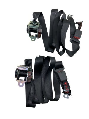 2017-2024 Maserati Levante Black Seat Belt Assembly with Buckle - Rear, Left (Driver) (Used OEM)