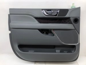 2018-2021 Lincoln Navigator Gray Door Interior Trim Panel with Revel Audio and 10-Way Seat Controls - Front, Left (Driver) (Used OEM)