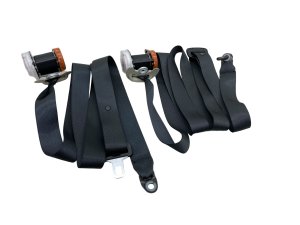 2011-2013 INFINITI QX56 Tan 2nd Row Bucket Seat Belt Assembly Set - Rear, Left (Driver) (Used OEM)