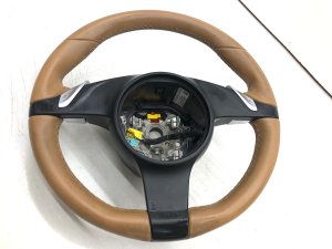 2009-2012 Porsche Boxster Beige PDK Dual-Clutch Steering Wheel (Used OEM)