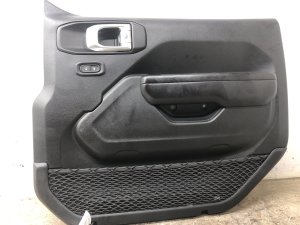 2018-2024 Jeep Wrangler Black Door Interior Trim Panel with Power Windows - Front, Right (Passenger) (Used OEM)