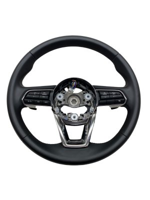 2025 Mazda CX-70 Black Leather Steering Wheel with Controls and Paddle Shifters (Used OEM)