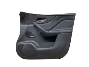 2017-2020 Jaguar F-Pace Black Door Interior Trim Panel with Carbon Fiber Insert - Front, Right (Passenger) (Used OEM)