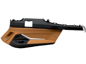 2019-2022 BMW X7 Black 3rd Row Upper Illuminated Exterior Trim Panel with Wood Trim - Rear (Used OEM)