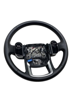 2013-2022 Land Rover Range Rover Ebony (Black) Leather Wrapped Heated Steering Wheel with Paddle Shifters (Used OEM)