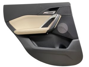 2023-2025 BMW X1 Beige Illuminated Door Interior Trim Panel with Wood Trim - Rear, Left (Driver) (Used OEM)