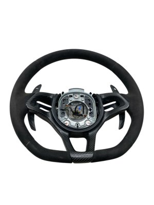 2017-2023 McLaren 720S Black Carbon Fiber and Alcantara Steering Wheel (Used OEM)