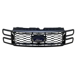 2023-2025 Ford F-550 Super Duty Black Upper Grille 2 Horizontal Bar STX Package - Front (Used OEM)