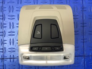2014-2020 BMW i8 Beige Front Interior Roof Console with Dome and Reading Lights (Used OEM)