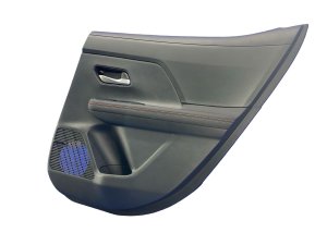 2025-2026 Nissan Kicks Black w/ Red Stitching Door Interior Trim Panel - Rear, Right (Passenger) (Used OEM)