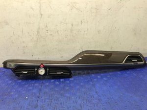 2017-2019 Genesis G90 Center Dash Air Vent and Analog Clock Assembly with Wood Grain Trim - Front (Used OEM)