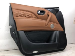 2018-2024 INFINITI QX80 Brown Door Interior Trim Panel with Bose Audio and Technology Package - Front, Left (Driver) (Used OEM)