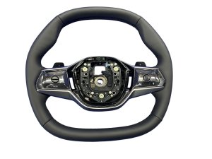 2024-2025 BMW 530i Black Flat Bottom Leather Steering Wheel - Front (Used OEM)