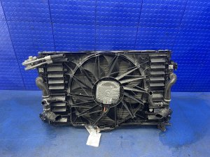 2010-2016 Porsche Panamera Radiator and A/C Condenser Cooling Fan Assembly (Used OEM)