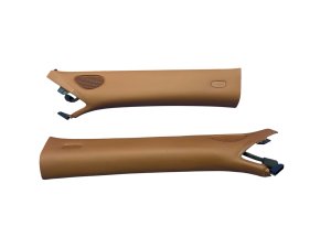 2006-2012 Bentley Flying Spur Brown A-Pillar Trim Cover Panel Set - Front (Used OEM)