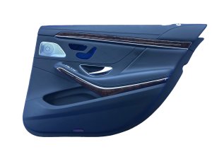 2014-2020 Mercedes-Benz S320 Black Door Interior Trim Panel with Burmester Audio and Sunshade - Rear, Right (Passenger) (Used OEM)