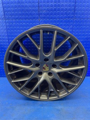 2017-2023 Porsche Panamera 21x11.5 10 Y-Spoke Platinum Painted Rear Alloy Wheel (Used OEM)