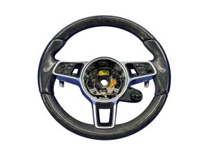 2017-2023 Porsche Panamera Black Heated Steering Wheel with Sport Chrono Package - Front (Used OEM)