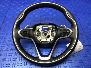 2014-2020 BMW i8 Black Leather Steering Wheel with Paddle Shifters (Used OEM)