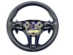 2022-2023 Hyundai Elantra N Black Leather Steering Wheel with Paddle Shifters - Front (Used OEM)