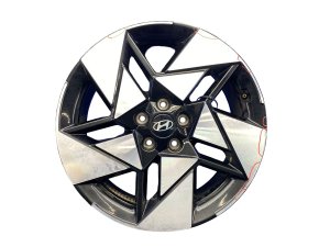 2024-2025 Hyundai Kona Silver 19x7.5 5-Slotted Spoke Machined Black Alloy Wheel (Used OEM)