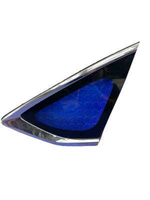 2021-2024 Genesis G80 Chrome Quarter Window Glass with Chrome Trim - Rear, Right (Passenger) (Used OEM)
