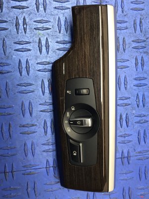 2010-2017 BMW 545i Headlight Lamp Switch with Wood Grain Trim Panel (Used OEM)