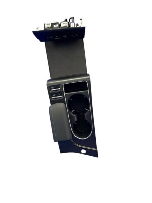 2024-2025 Hyundai Sonata Black Center Console Cup Holder and Charge Port Trim Assembly - Front (Used OEM)