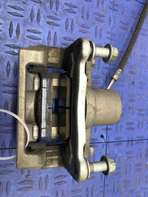 2018-2020 Genesis G80 Disc Brake Caliper with Bracket - Rear, Left (Driver) (Used OEM)