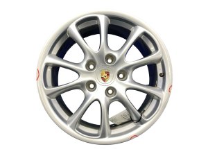 2002-2005 Porsche 911 Silver 18x8 5-Spoke Silver Alloy Wheel (Used OEM)