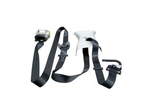 2019-2023 Jaguar I-Pace Tan Seat Belt Assembly with Pretensioner and B-Pillar Trim - Front (Used OEM)