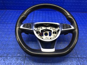 2015-2019 Mercedes-Benz GLA250 Black AMG Leather Flat Bottom Steering Wheel (Used OEM)