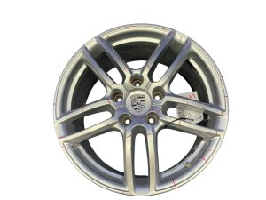 2011-2018 Porsche Cayenne Silver 19x8.5 5 Double Spoke Alloy Wheel (Used OEM)