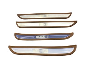 2020-2022 Genesis G90 Brown Front and Rear Door Sill Trim Cover Panel Set (Used OEM)