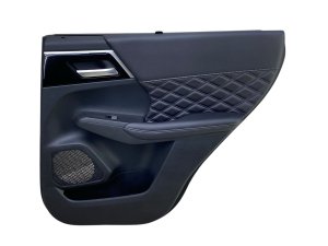 2022-2025 Mitsubishi Outlander Black Door Interior Trim Panel with Quilted Leather Insert - Rear, Right (Passenger) (Used OEM)
