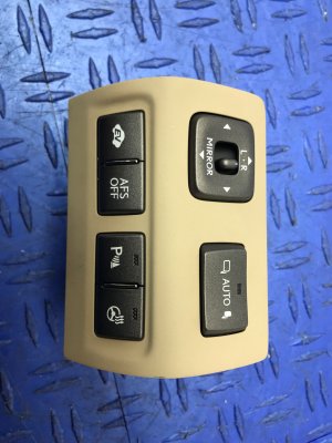 2008-2009 Lexus LS600h Tan Heated Steering Wheel Park Assist AFS and Power Mirror Switch Panel (Used OEM)