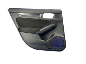 2023-2025 Honda Civic Black Door Interior Trim Panel Alcantara with Red Stitching - Rear, Left (Driver) (Used OEM)