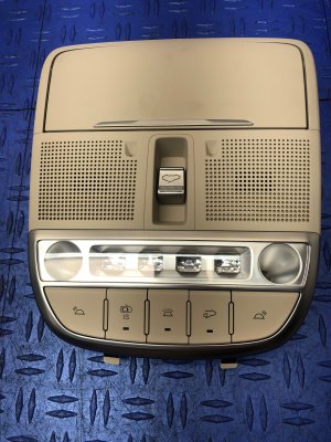2020-2022 Genesis G90 Beige Overhead Console with Sunroof Controls and Dome Light - Front (Used OEM)