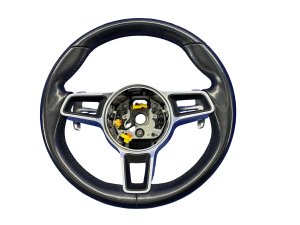 2017-2019 Porsche 911 Black Leather Steering Wheel - Front (Used OEM)