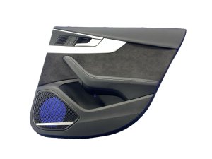 2017-2019 Audi A4 Black Door Interior Trim Panel with Alcantara - Rear, Right (Passenger) (Used OEM)
