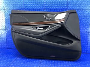 2014-2017 Mercedes-Benz S320 Black Door Interior Trim Panel with Exclusive Leather and Burmester Audio - Front, Left (Driver) (Used OEM)