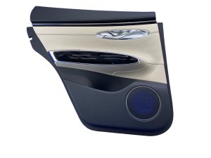 2022-2025 Genesis GV70 Beige Door Interior Trim Panel with Aluminum Trim - Rear, Left (Driver) (Used OEM)
