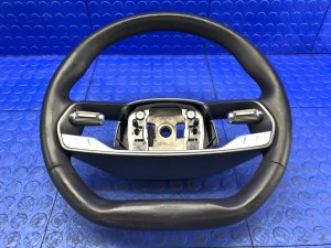2022-2025 Lucid Air Tan Flat Bottom Leather Steering Wheel (Used OEM)