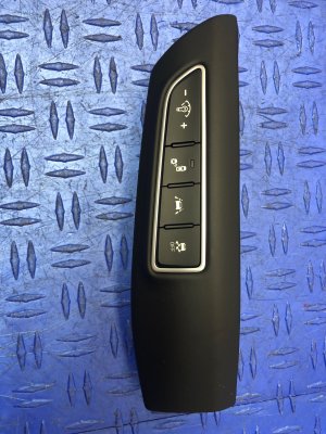 2020-2022 Genesis G90 Black Blind Spot Lane Assist and Traction Control Switch Panel - Front, Left (Driver) (Used OEM)