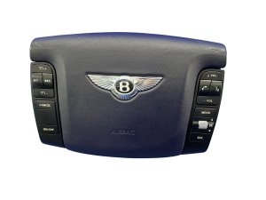 2006-2013 Bentley Flying Spur Brown Steering Wheel Air Bag with Switches - Front (Used OEM)