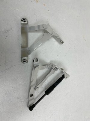 2005-2012 Porsche Boxster White Trunk Deck Lid Hinge Set - Rear, Left (Driver) (Used OEM)