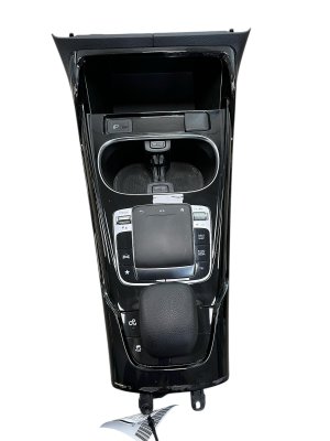 2020-2025 Mercedes-Benz CLA35 AMG Black w/ Red Stitching Rear Center Console Vent Trim Panel with Type C Charging Port (Used OEM)